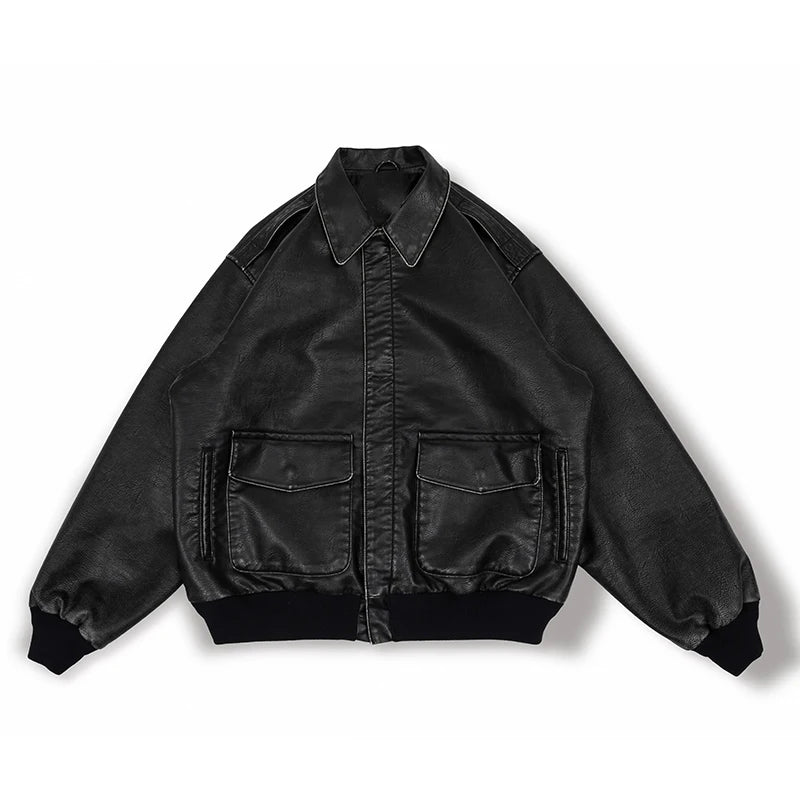 Black faux leather jacket