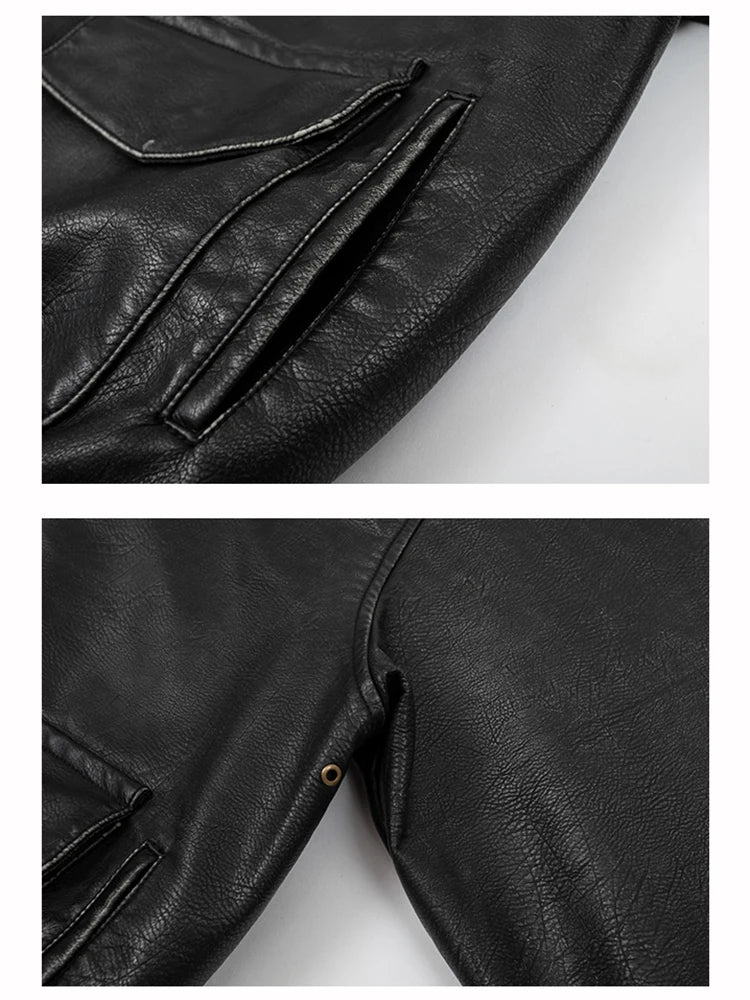 Black faux leather jacket