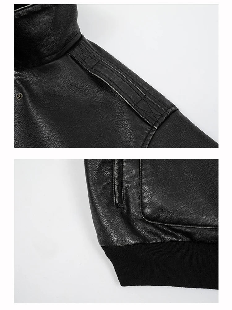 Black faux leather jacket