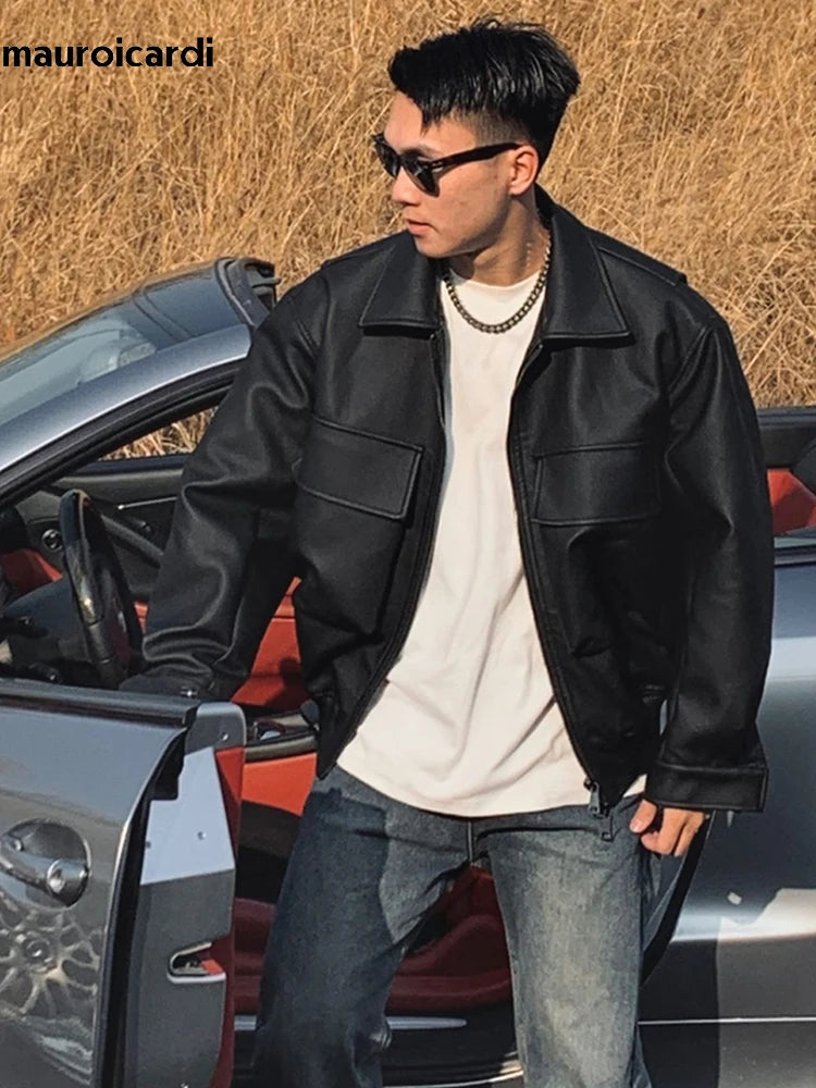 Men's faux leather jacket