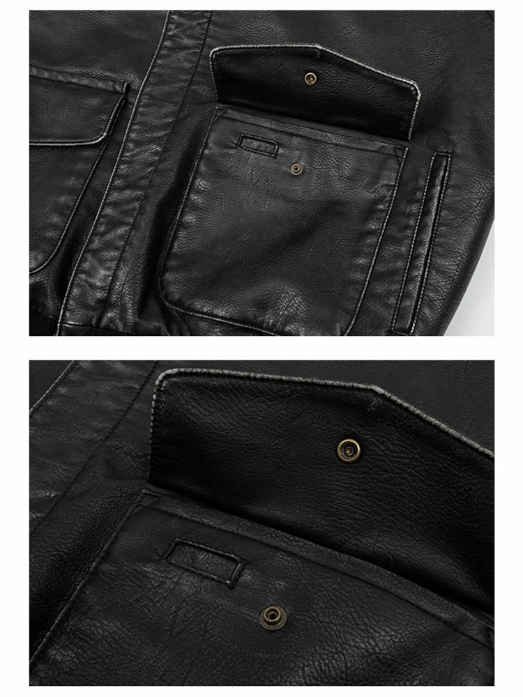 Black faux leather jacket