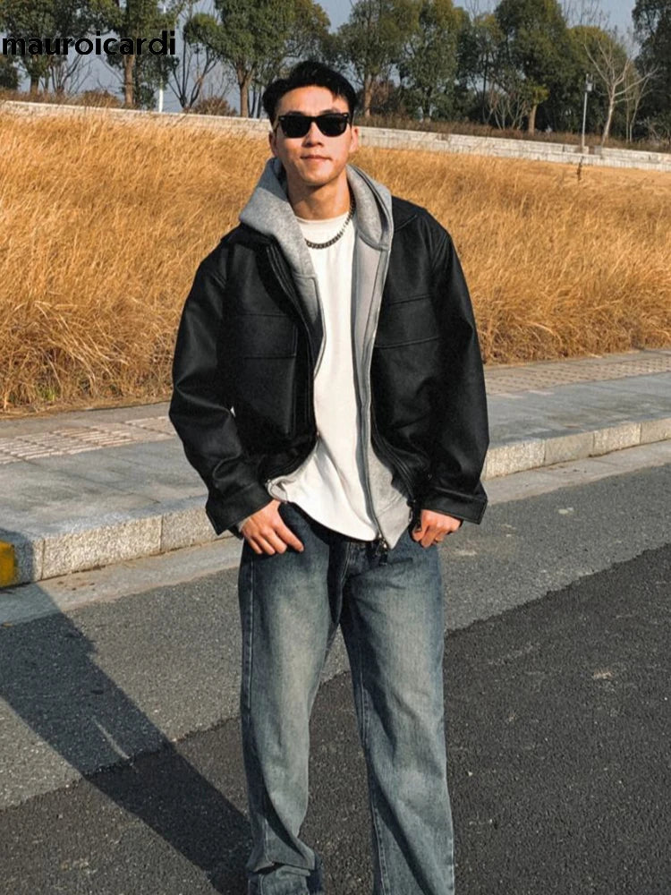 Men's faux leather jacket