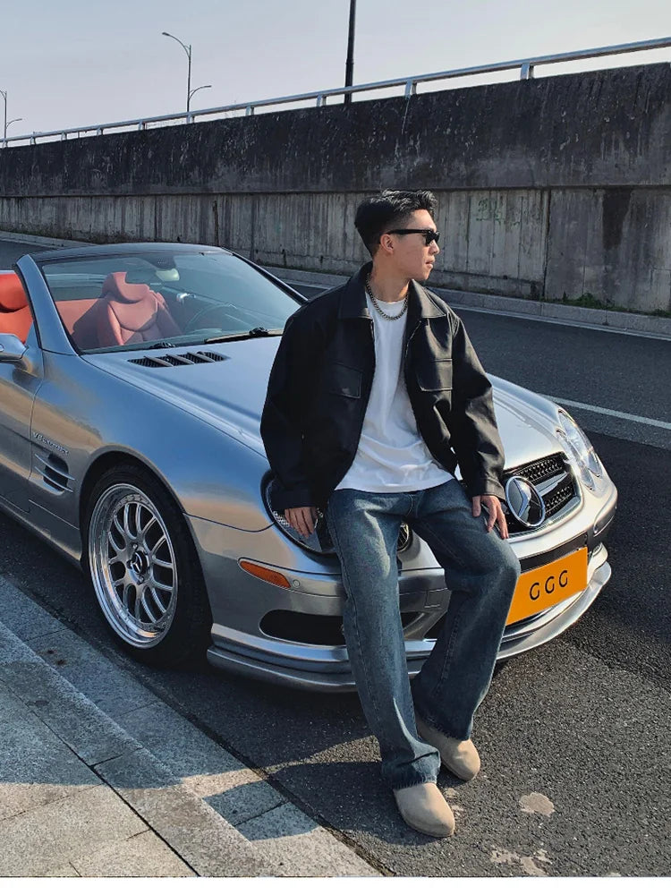 Men's faux leather jacket