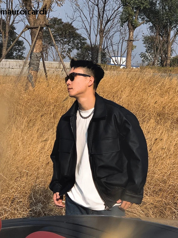 Men's faux leather jacket